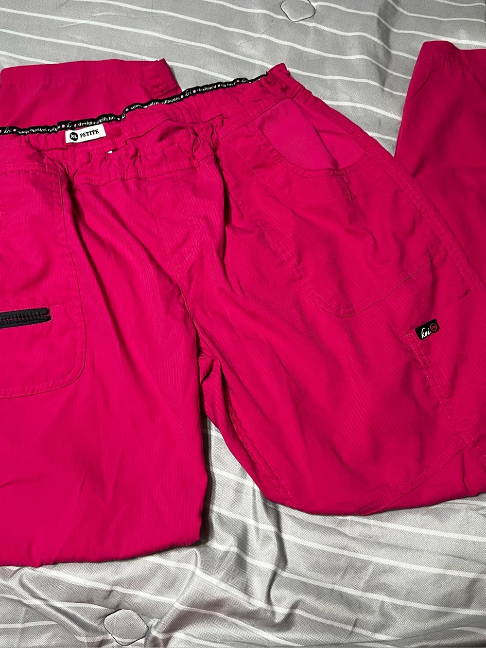 Hot Pink Medical Scrub Pants - Petite